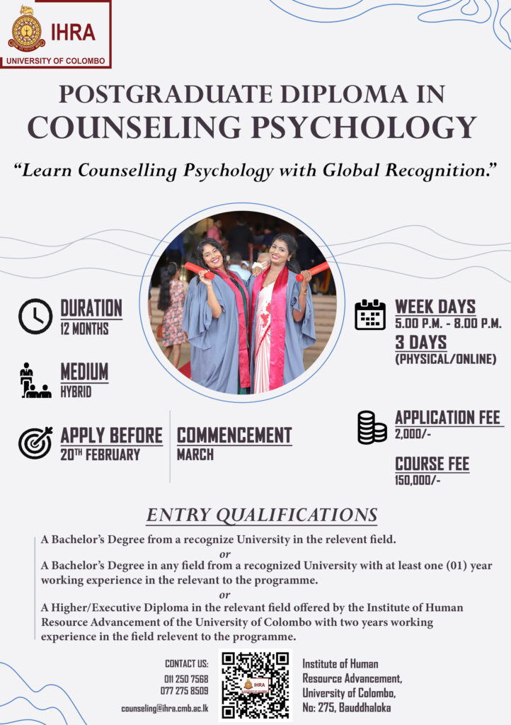 Application Calling for Postgraduate Diploma in Counseling Psychology (PgD.CP) – Intake 2026