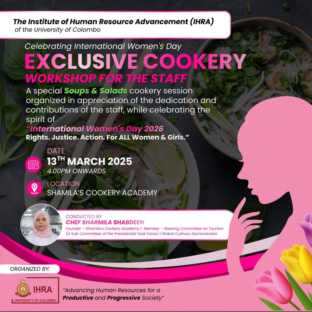 📢 Exclusive Cookery Workshop for IHRA Staff 👩🍳 Celebrating International Women's Day 2026🌸
