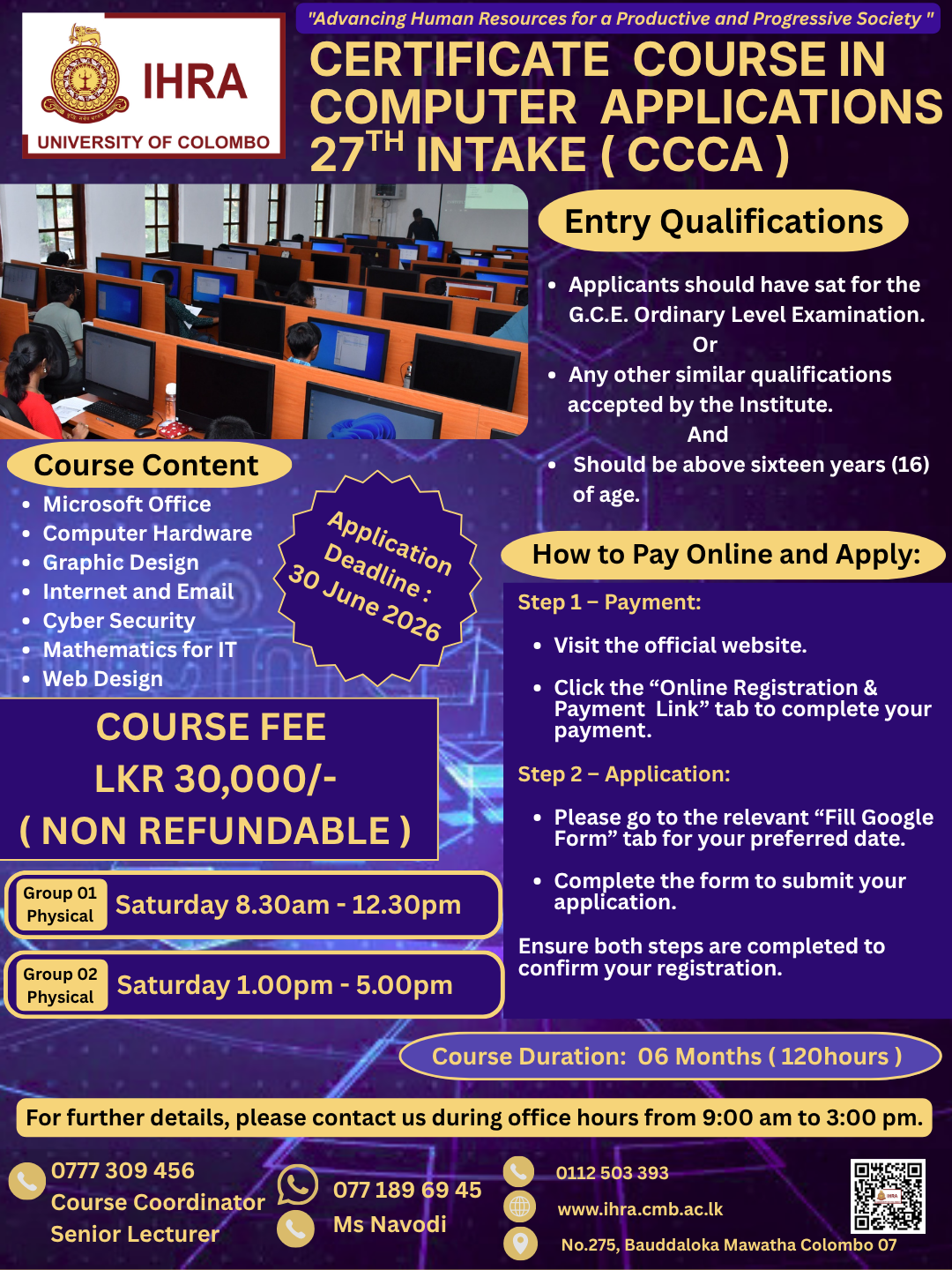 Updated ad ccca 27th Intake