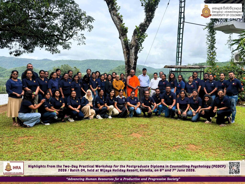Two-Day Practical Workshop Successfully Conducted for the Postgraduate Diploma in Counselling Psychology 2026 (Batch 04)