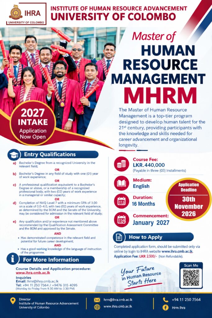 Application Calling for Master of Human Resource Management (MHRM) - Intake 2027